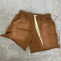 Shorts de suor de shorts de algodão pesado crus para homens